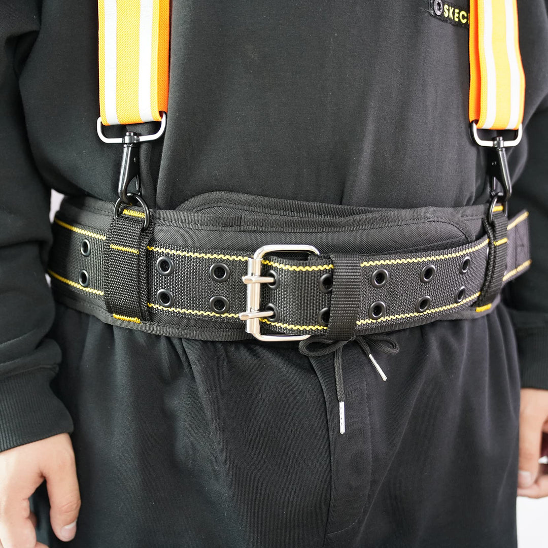 Padded Tool Belt with D ring for men construction Strong Durable Double Metal Roller Buckle,adjustable waist 28&#39;-50 &#39;thick confortable foam padding
