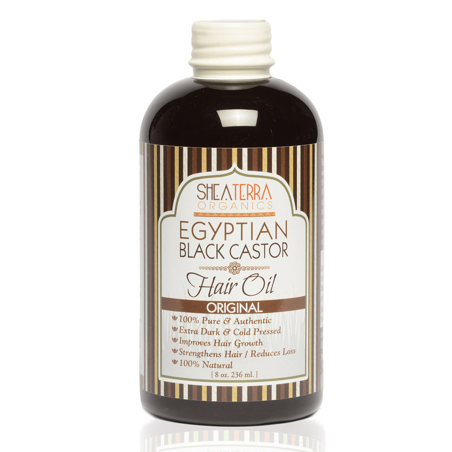 100 Percent Pure Egyptian Black Castor Extra Virgin Oil | All-Natural Strengthening and Conditioning Hair Oil for Healthy Hair Growth and Scalp– 8 oz