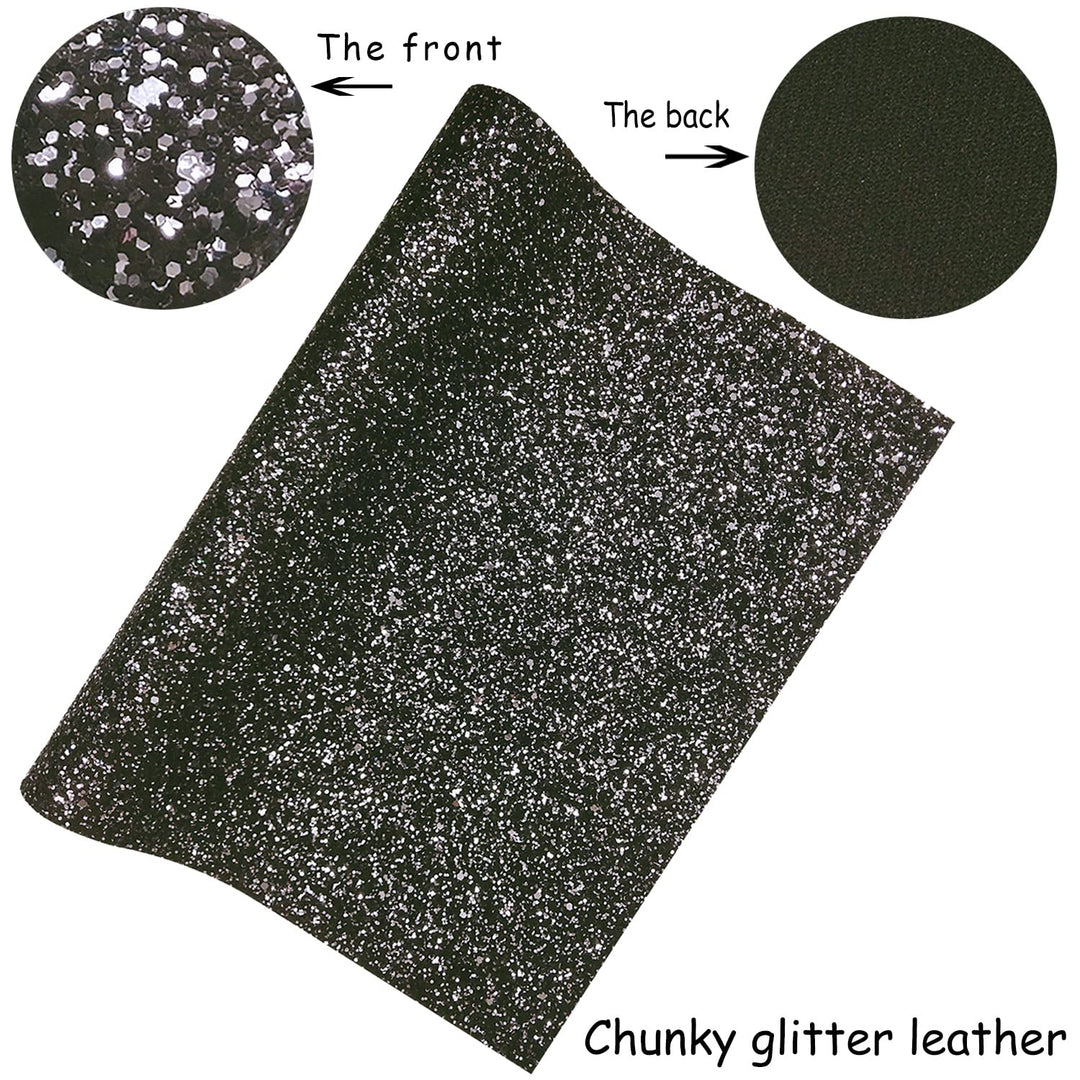 Sparkly Mint Green Chunky Glitter Faux Leather Roll 12 x 52 inch Shiny Mixed Color Spring Fabric for Princess Bows Crafts (17067#8)