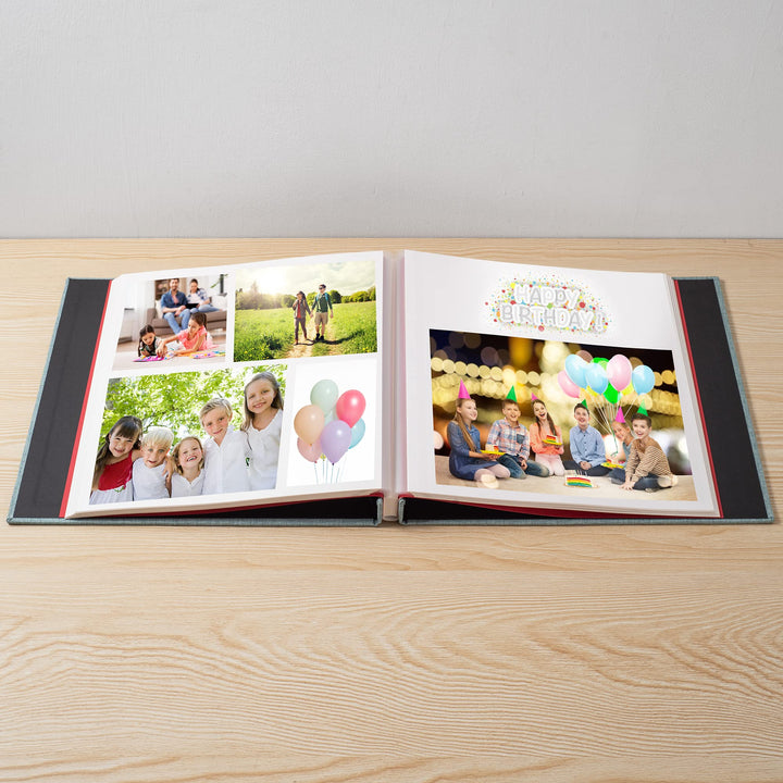 Photo Album Self Adhesive 3x5 4x6 5x7 6x8 8x10 8.5x11 11x10.6 Magnetic Scrapbook Album DIY Length 11x10.6 Inch 40 Pages Linen Cover DIY Photo Album with A Metallic Pen and DIY Accessories(Green)
