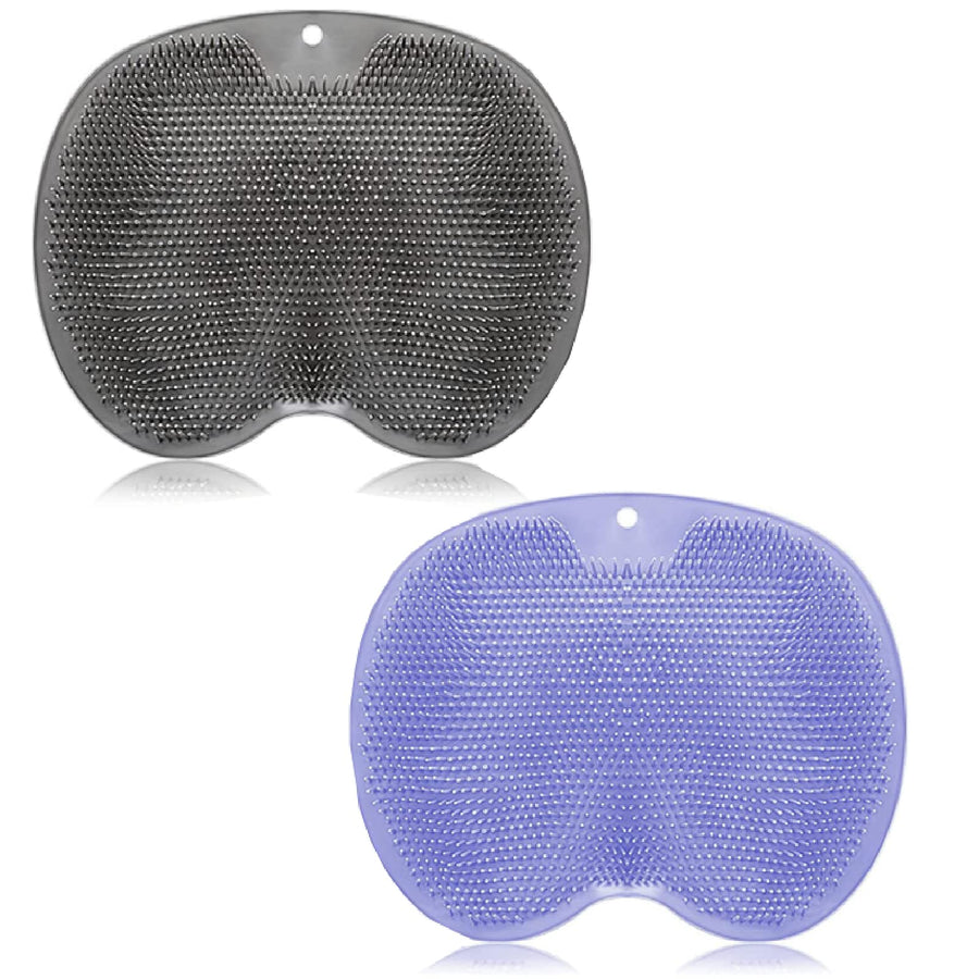 2 Pieces Shower Foot Scrubber Mat Silicone Bath Massage