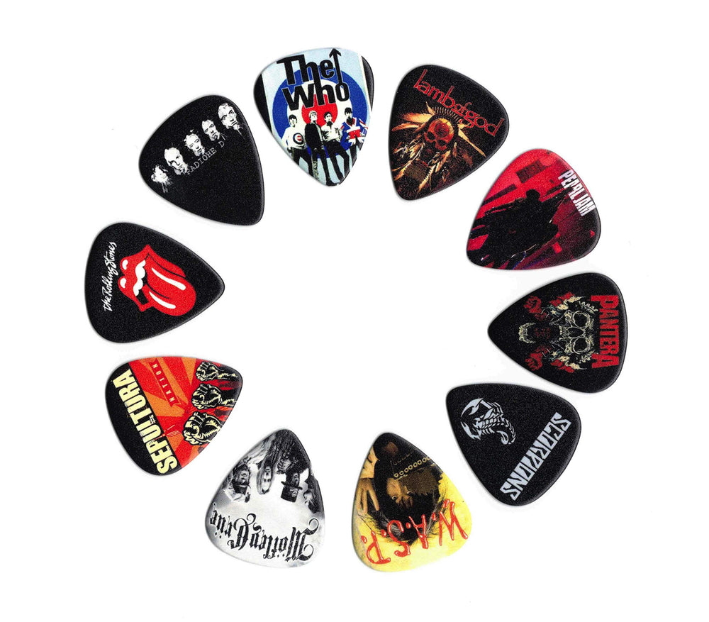 Rock Bands Vol 3 Guitar Picks (10 picks in a packet) | Sepultura, Motley Crue & many more