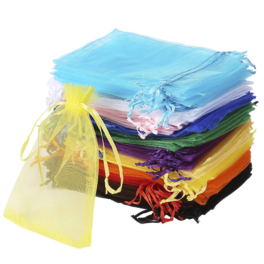 120Pcs Organza Bags 4x6 Inches Mixed Color with Drawstring, Jewelry Pouches Wedding Party Christmas Favor Gift Bags (4x6 inches, Mixed Color)
