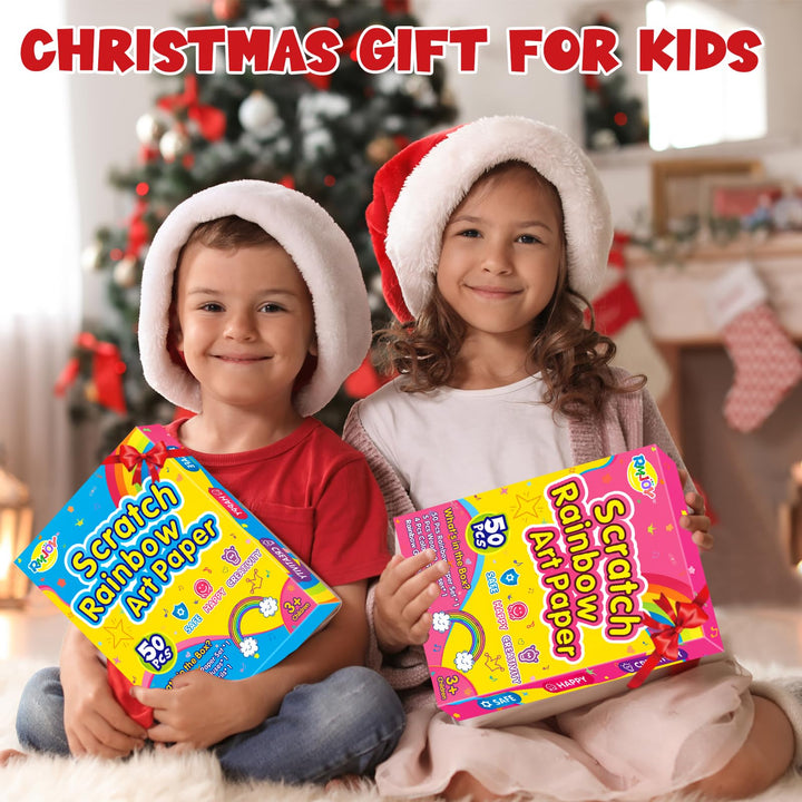 Rainbow Scratch Paper Sets: 60pcs Magic Art Craft Scratch Off Papers Supplies Kits Pad for Age 3-12 Kids Girl Boy Teen Toy Game Gift for Birthday|Party Favor|DIY Activities|Painting Game Gift