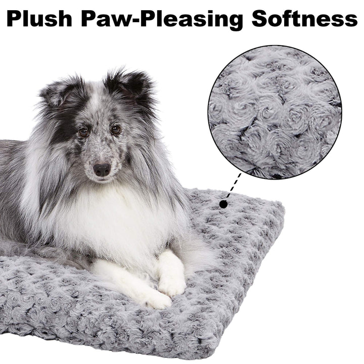 Midwest Homes for Pets Plush Dog Bed | Ombre Swirl Dog Bed &amp; Cat Bed | Gray 29L x 21W x 2H Inches for Medium Dog Breeds, 30-Inch, Model:40630-SGB