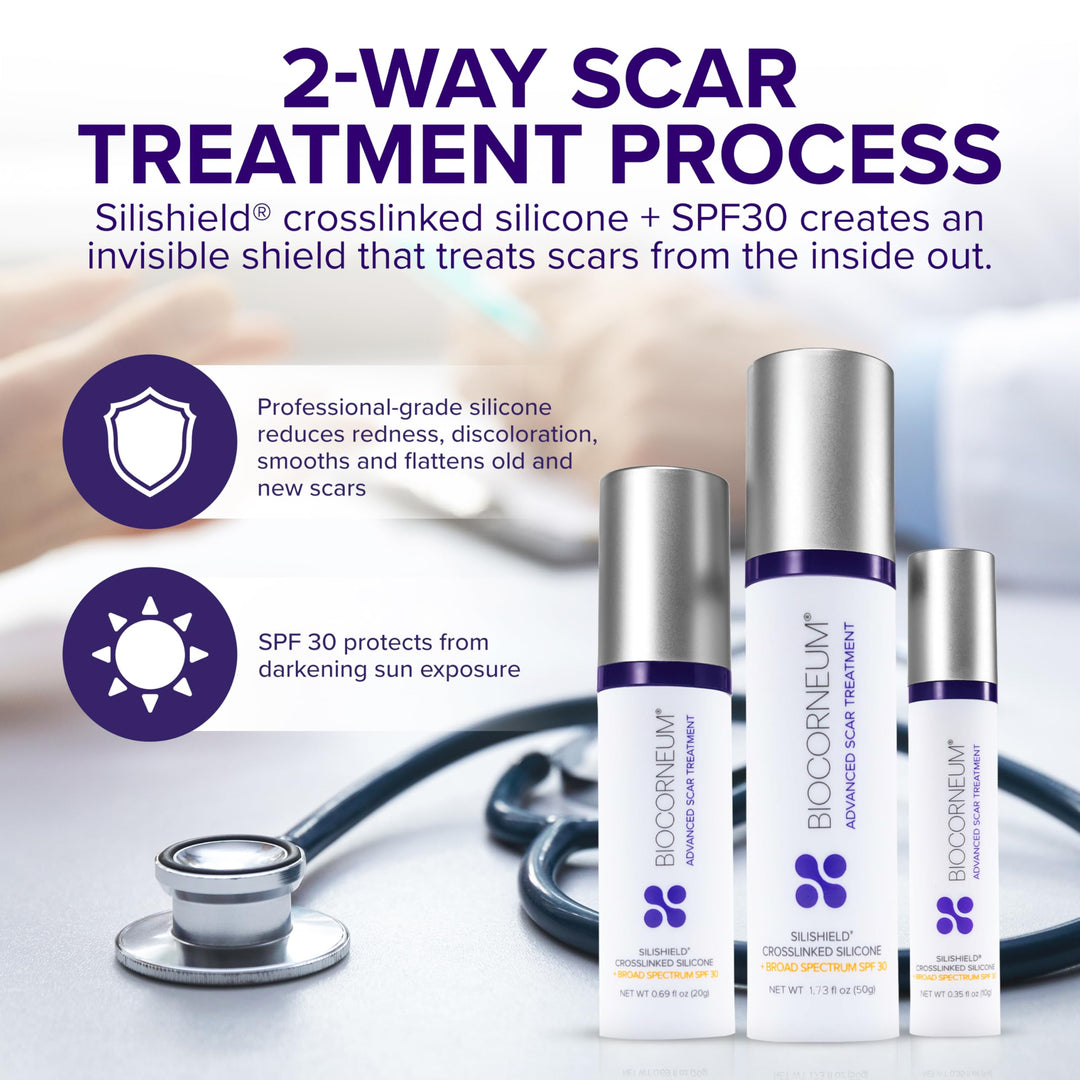 Advanced Scar Treatment with Silishield® & SPF 30 20g – Made in the USA, Fast-Drying, Water-Resistant Silicone Scar Gel - Surgeon Recommended for New & Old Scars - Suitable for Children Over 6 Months