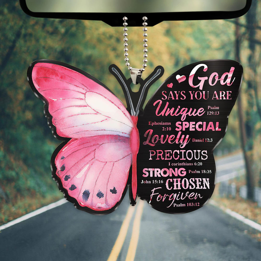 Talataca Jesus God Say You are Christian Pink Butterfly