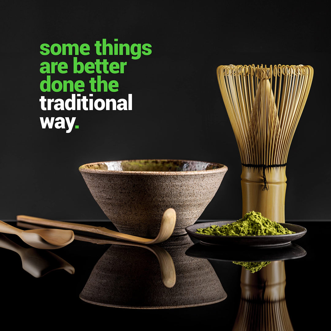 BambooWorx Matcha Whisk Set - Matcha Whisk (Chasen), Tr