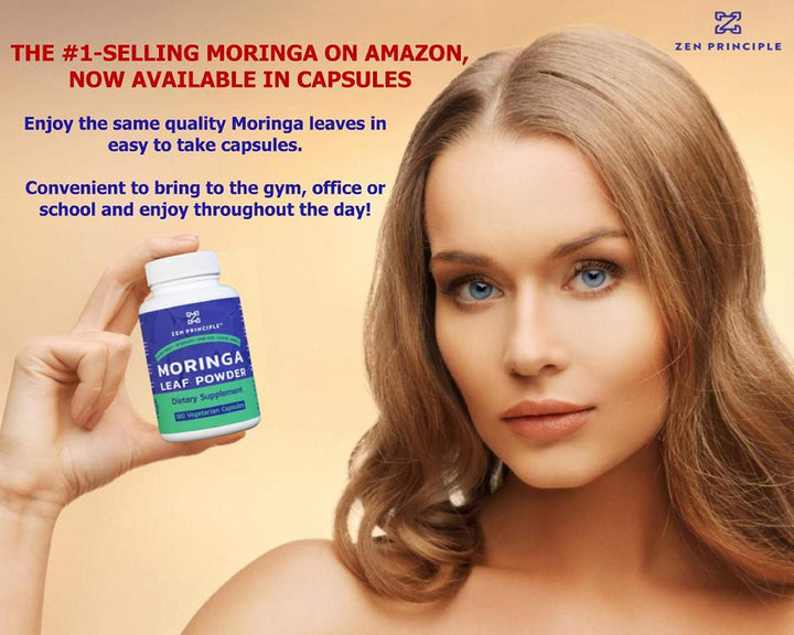 Organic Moringa Oleifera. Ultra-Premium. Provides an All Natural Energy Boost and Multi-Vitamin. A Raw Superfood, Vegan, No GMO and Gluten Free. 180 Capsules.
