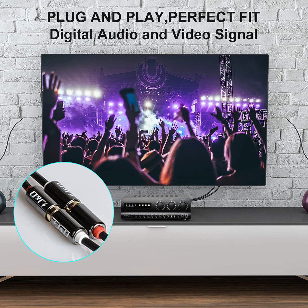 J&amp;D 2 RCA Extension Cable, RCA Cable, Gold Plat
