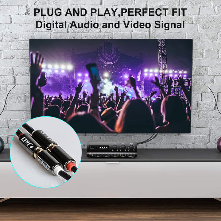 J&amp;D 2 RCA Extension Cable, RCA Cable, Gold Plat