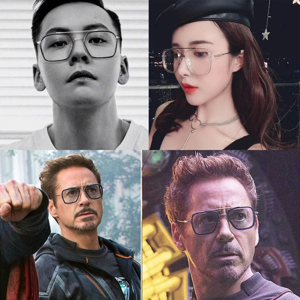 Onrtry Tony Stark Blue Light Blocking Glasses for Men W