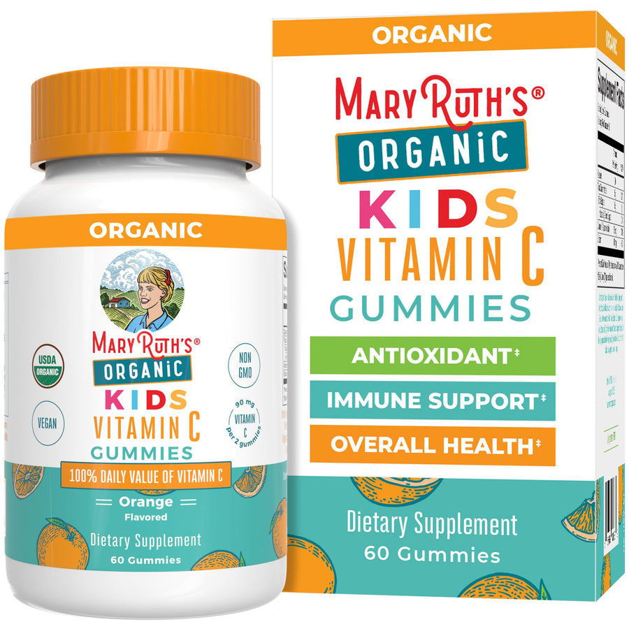 Kids Vitamin C Gummies | Supplement for Immune Support & Overall Health | Vitamin C for Kids Ages 4+ | USDA Organic | Vegan | Non-GMO | 60 Servings