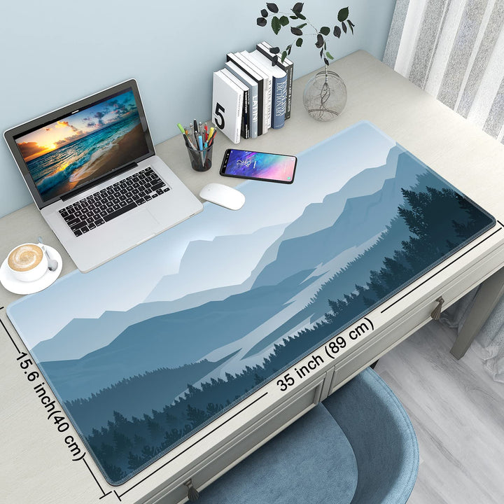 Desk Mat,Large Mouse Pad 35&#39;&#39;×15.6&#39;&#39;×0.12&#39;&#39; XXL Extended Gaming Mouse Pad Mat with Non-Slip Base Stitched Eges Mousepad for Computer,Office,Keyboard and Laptop - Vector Mountain