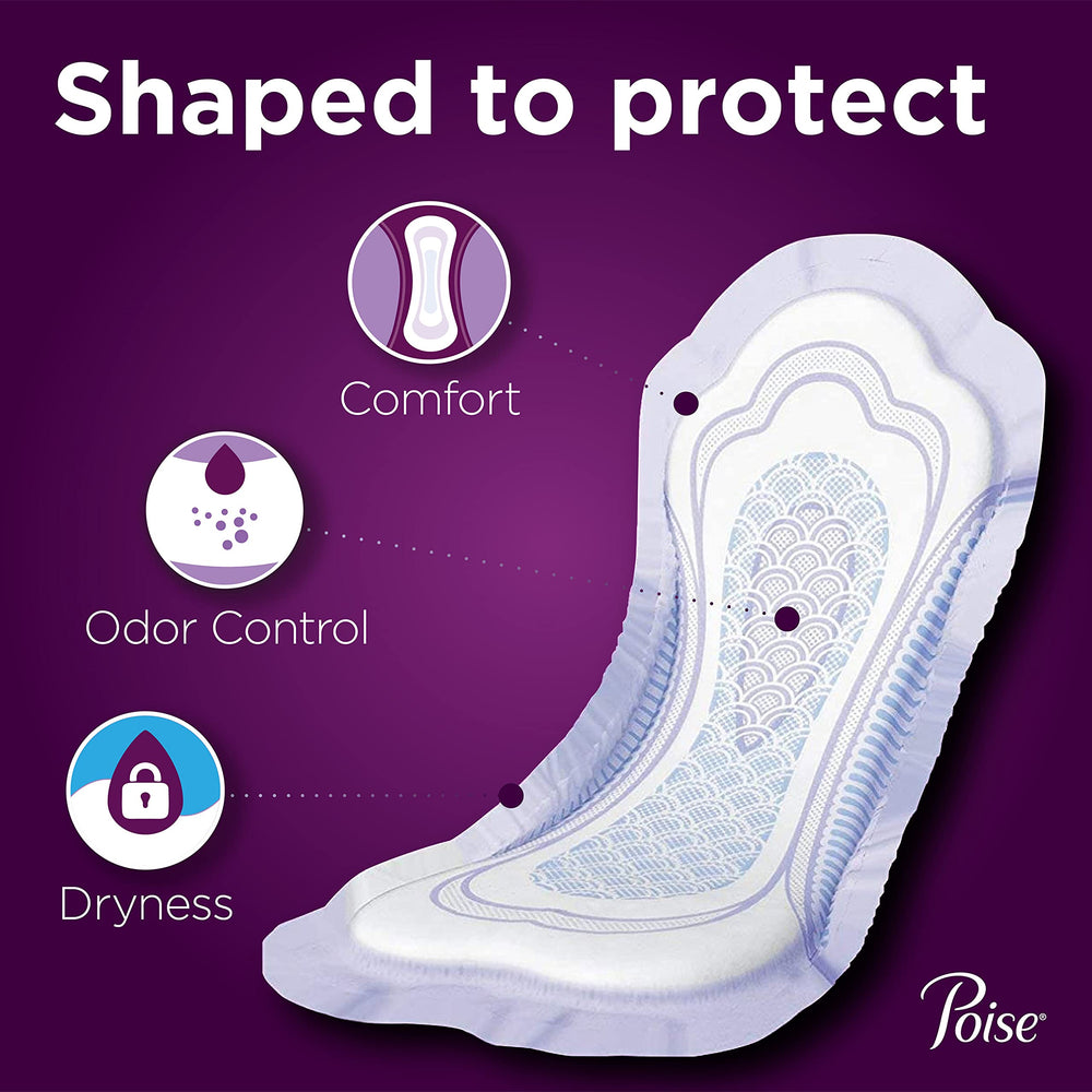 Poise Incontinence Pads, Maximum Absorbency, Long, 64 C