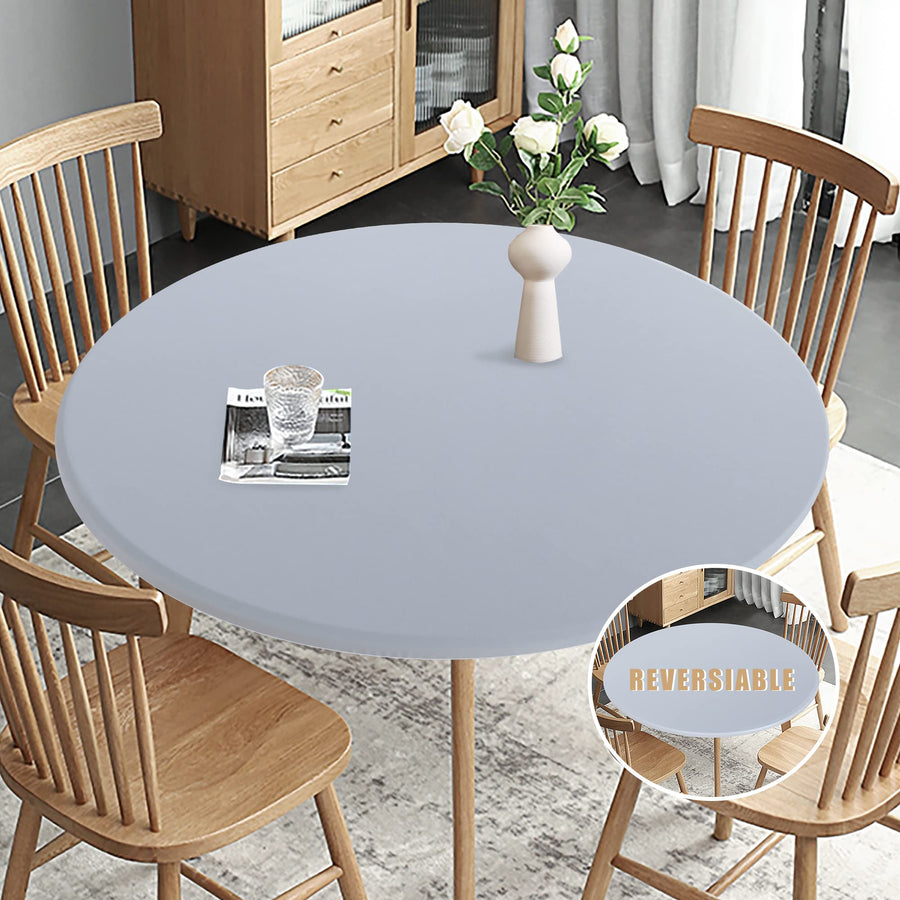 Obstal Fitted Round Table Cloth, Reversible Waterproof 