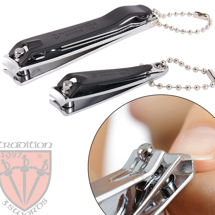 3 Swords - small nail clipper, large nail clipper, black coloured, Quality: Three Swords quality