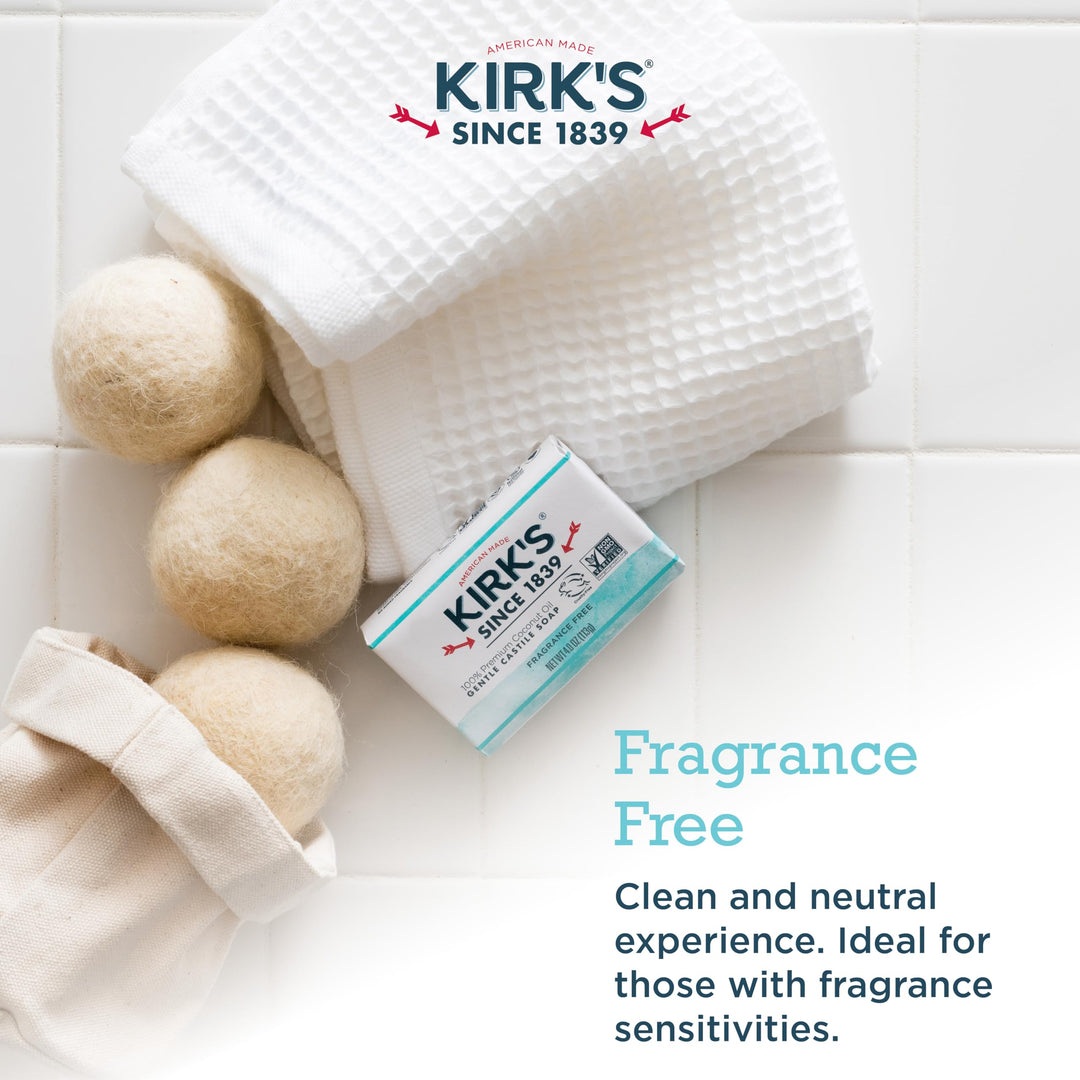 KirkS Fragrance Free Castile Bar Soap (3 Pack)