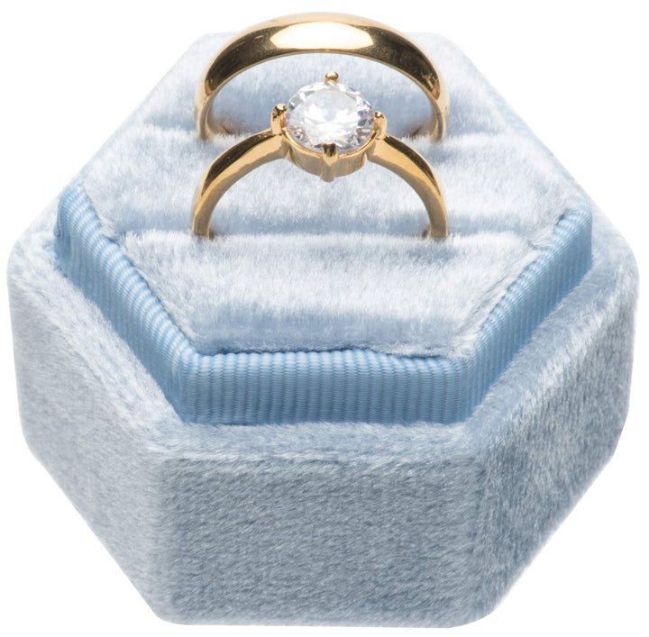 Giftop Premium Velvet Ring Bearer Box for Proposal Enga