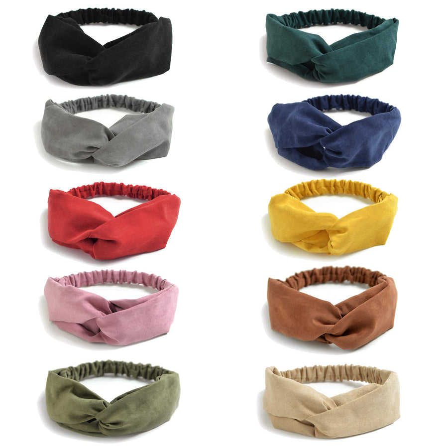 Headbands for Women 10 Pack Twist Knotted Stretchy Hair Bands