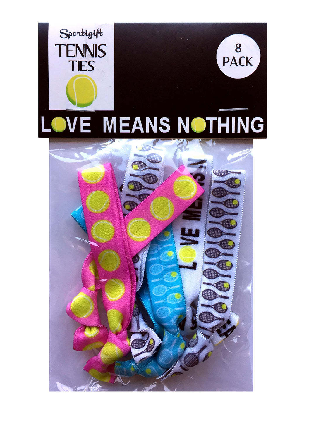 8 Piece Tennis Hair Elastic Set - Accessories for Players, Women, Girls, Coaches, Doubles Partners, High School Tennis Teams, Women&#39;s Leagues -MADE in the USA