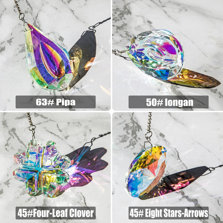 HDCRYSTALGIFTS 4pcs Crystal Suncatchers for Window Hang