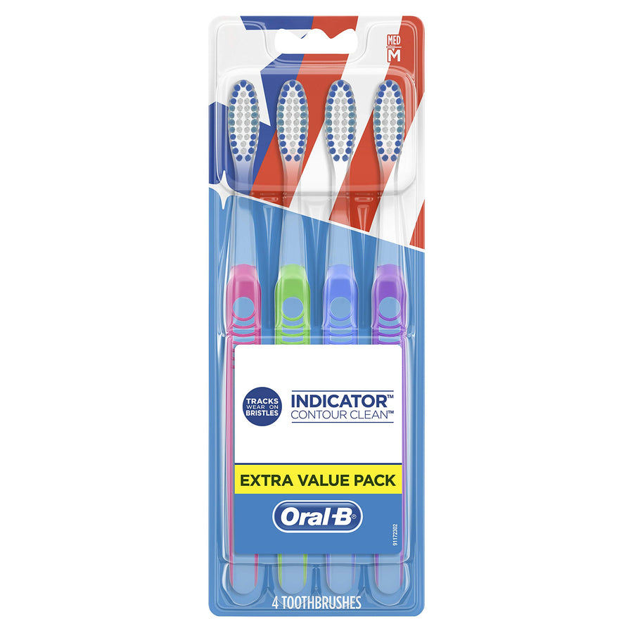 Oral-b Indicator Contour Clean Toothbrushes, Extra Valu