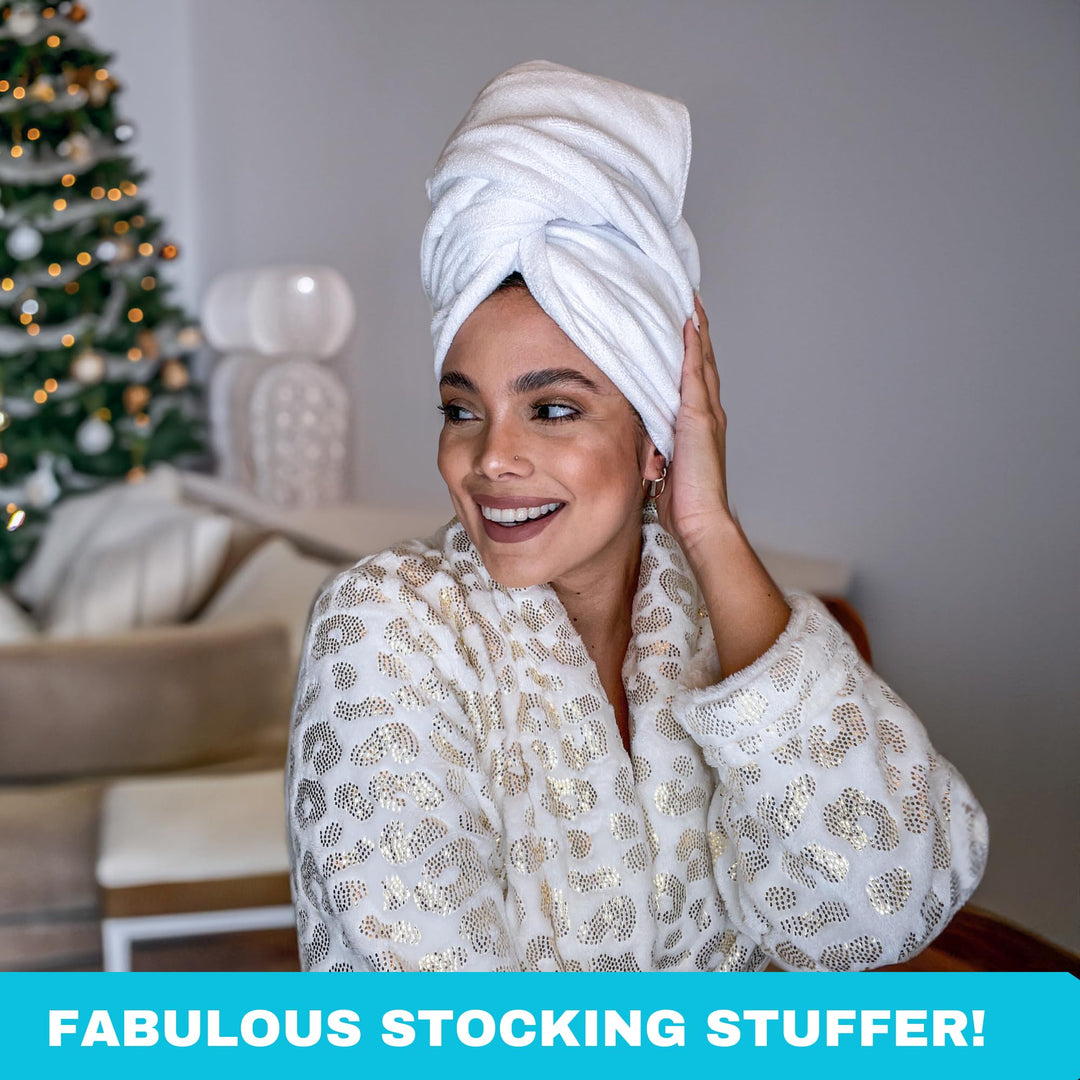 Bondi SPA Microfiber Hair Towel – Perfect Stocking Stuffer for Women - Dries Hair 50% Faster – Anti-Frizz Hair Towel – Super Absorbent &amp; Soft - XL (Rectangle)