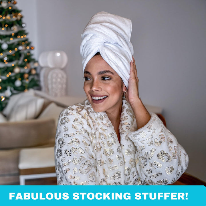 Bondi SPA Microfiber Hair Towel – Perfect Stocking Stuffer for Women - Dries Hair 50% Faster – Anti-Frizz Hair Towel – Super Absorbent &amp; Soft - XL (Rectangle)