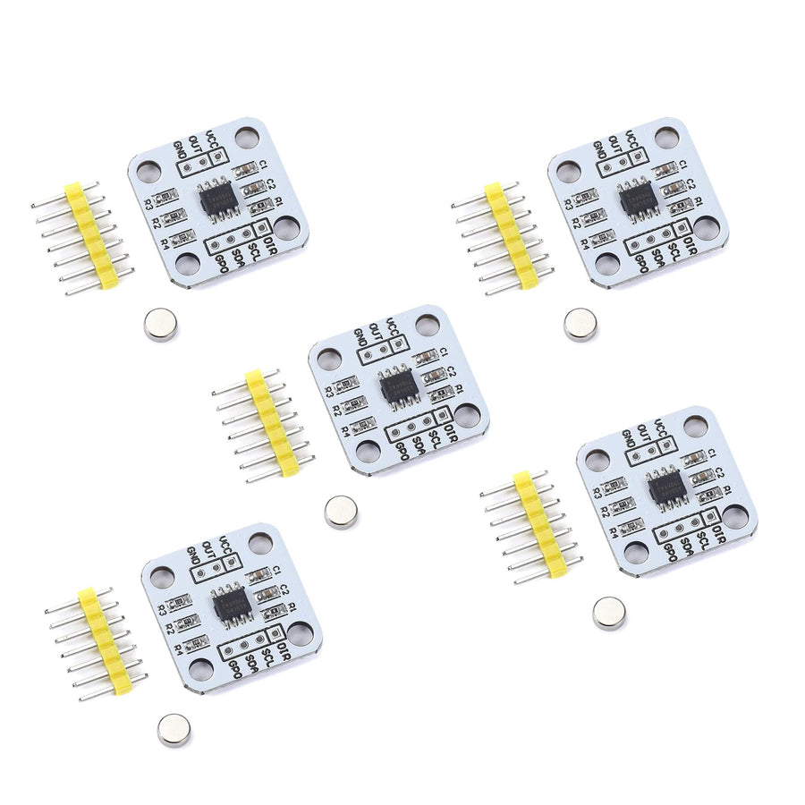 AS5600 Magnetic Encoder 12bit high Precision Magnetic Induction Angle Measurement Sensor Module 3.3V (5PCS)