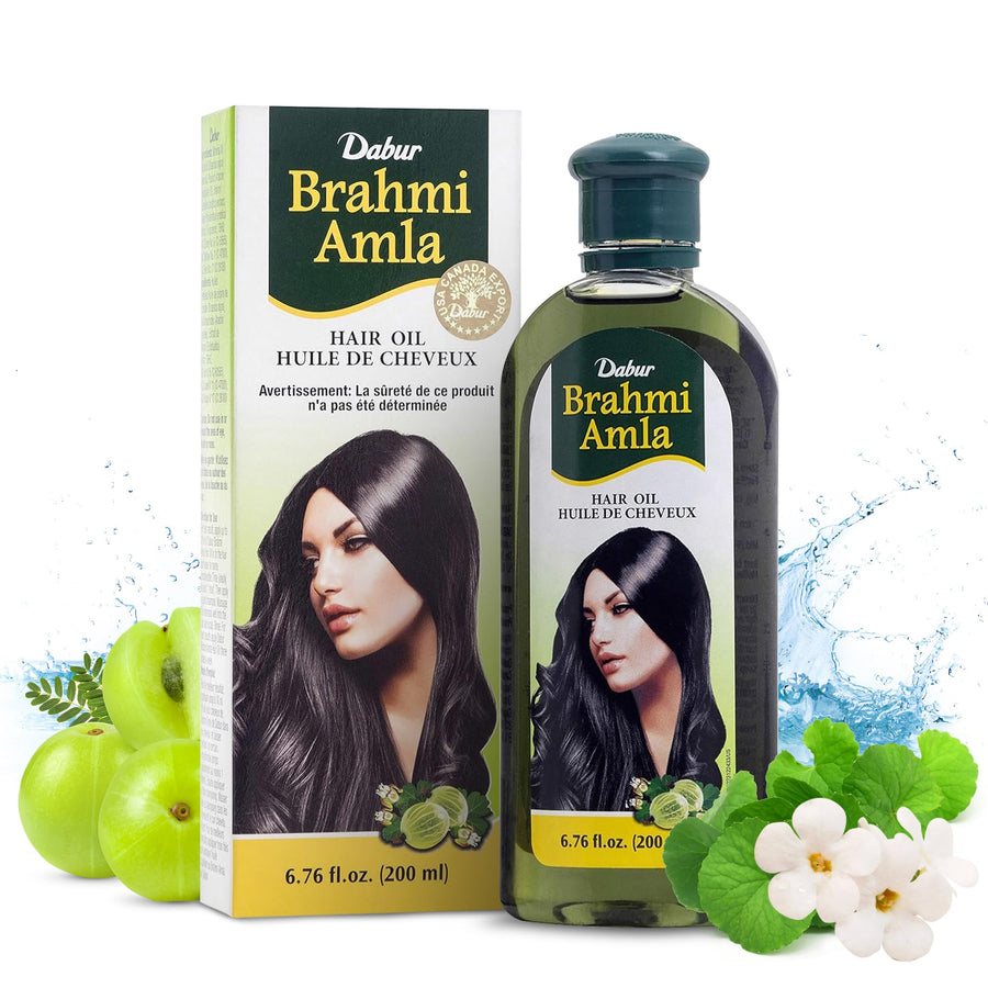 Brahmi Amla Hair Oil - Natural Moisturizing, Strengthening & Hair Oil Elixir for Healthy Scalp, Nourishing Hair Oil for Soft, Manageable, & Smooth Hair From Root to Tip - 200 ML (6.76 fl oz)