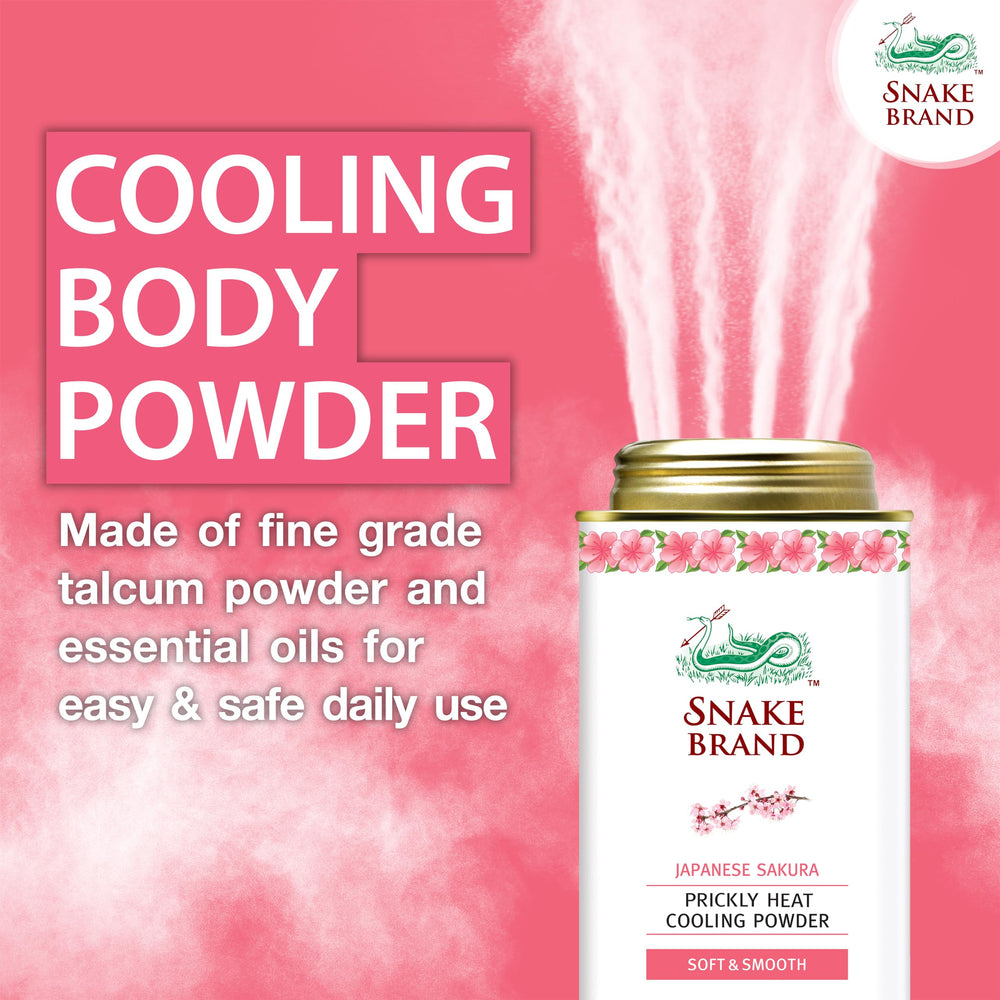 Snake Brand Prickly Heat Cooling Talcum Powder Japanese