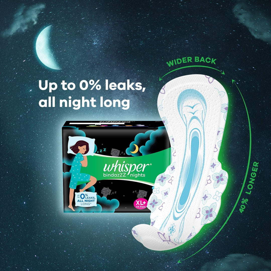 Whisper Ultra Nights Sanitary Pads with Wings - 3 Piece