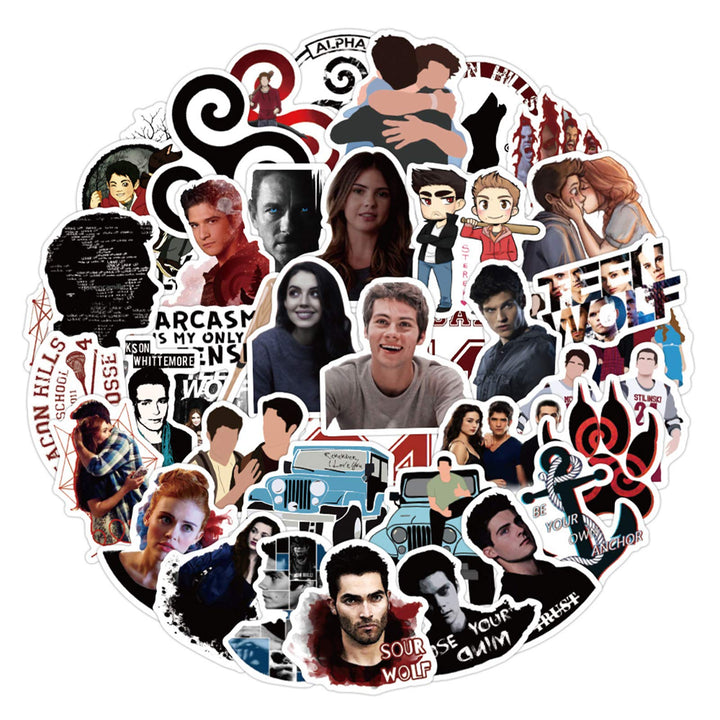 50Pcs US TV Series Teen Wolf Stickers for Water Bottle 