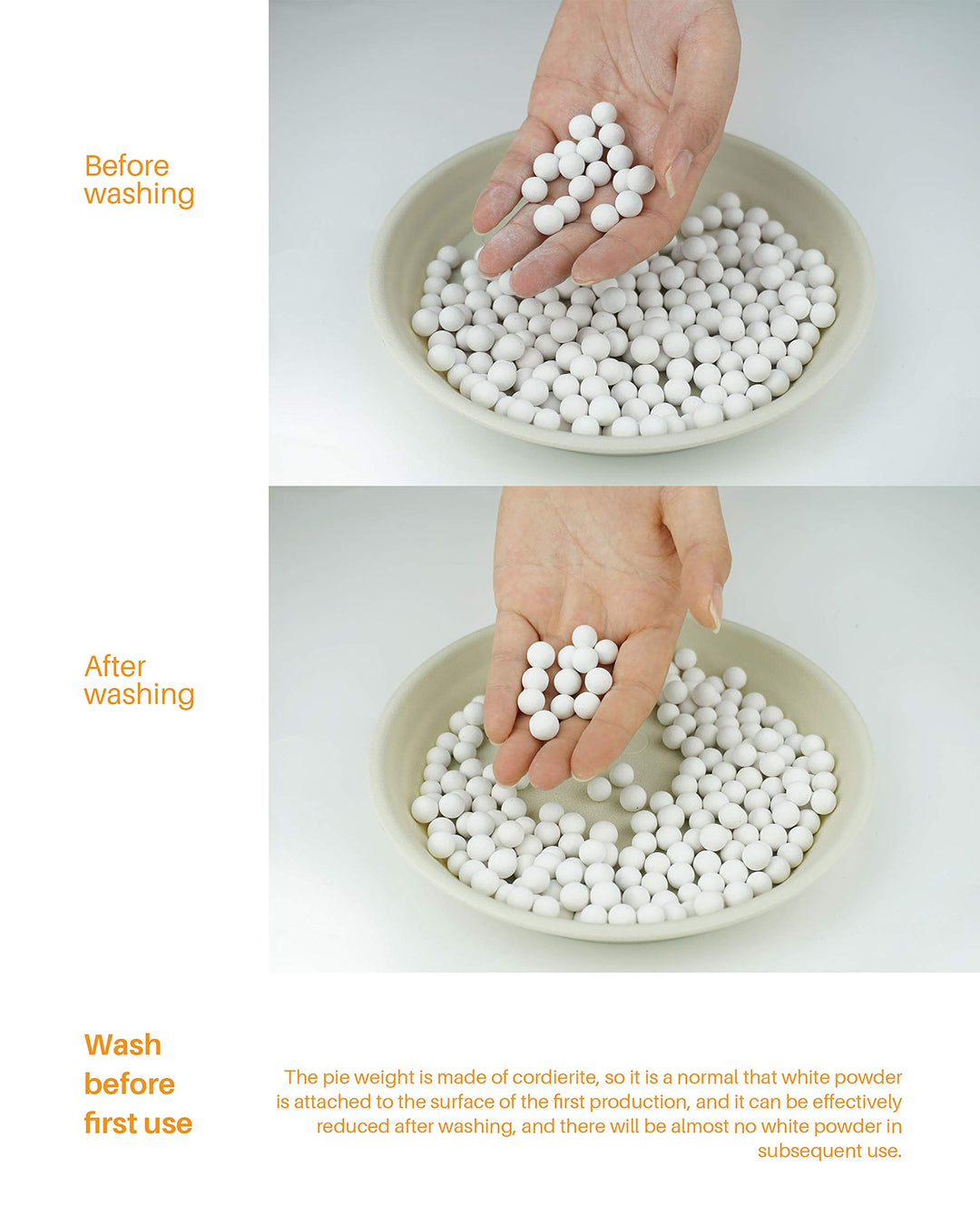 Pie Weights for Baking, 1.5LB Ceramic Pie Crust Weights, 10mm Reusable Baking Beans with A Storage Box