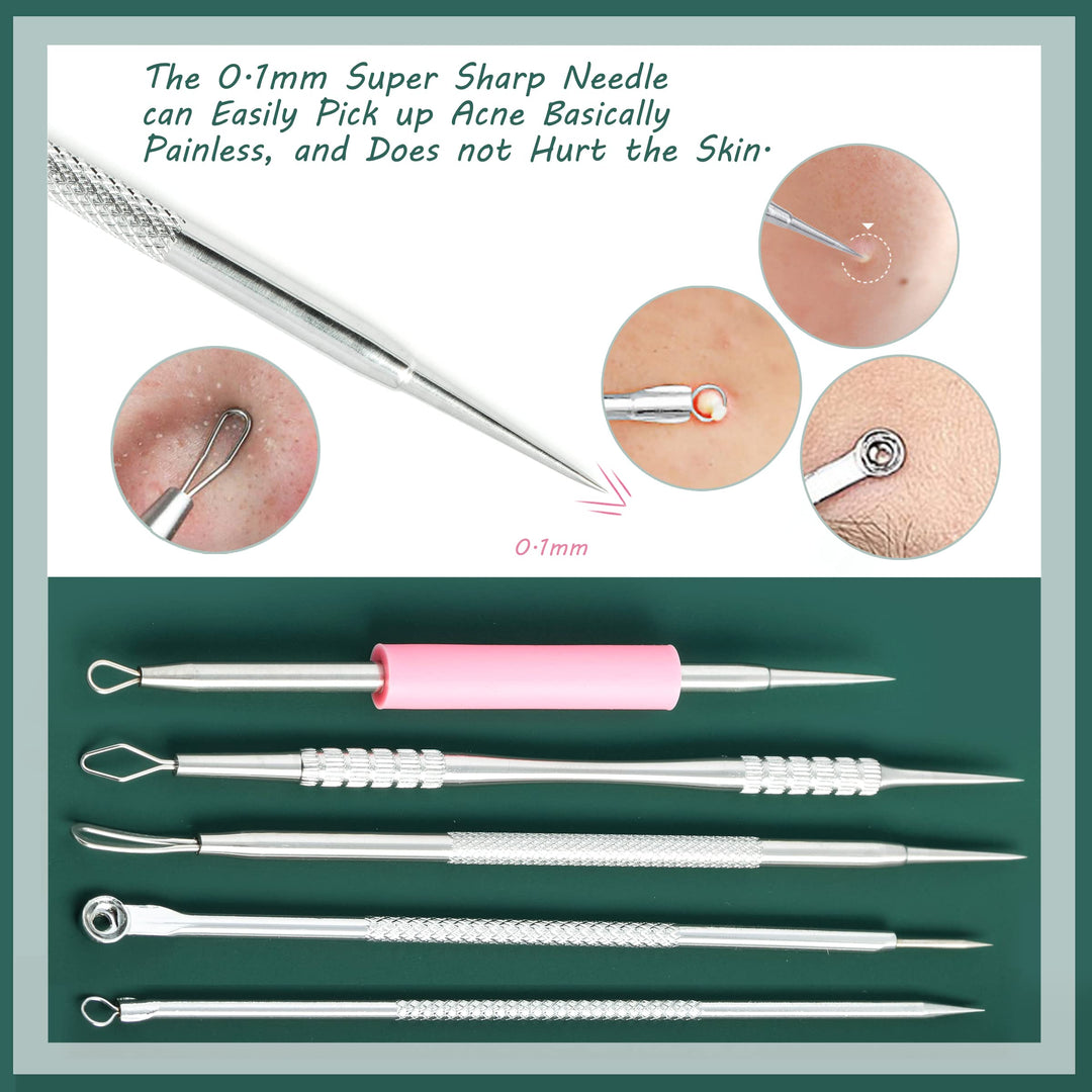 Blackhead Remover Tools, 2022 Latest 16 PCS Pimple Popper Tool Kit, Acne Blackhead Tools for Blemish, 410 Premium Professional Stainless Acne Pimple Extractor Tool with Metal Box