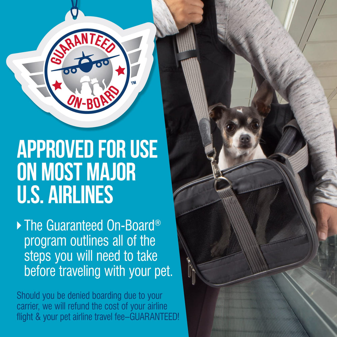 Original Deluxe Travel Pet Carrier, Airline Approved &amp; Guaranteed On Board - Charcoal Gray, Medium