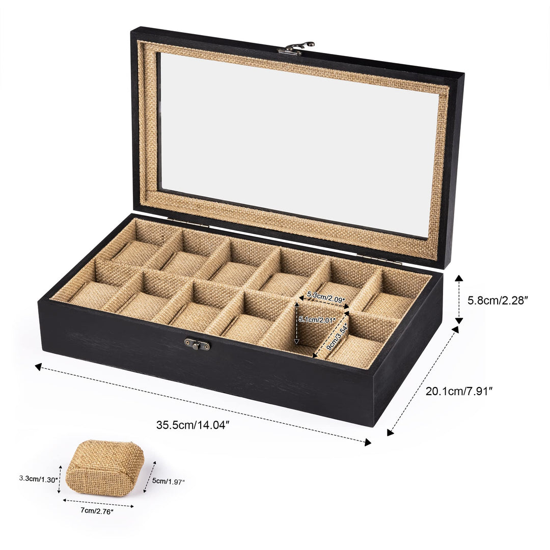 SRIWATANA Watch Box, Watch Case Organizer for Men Women