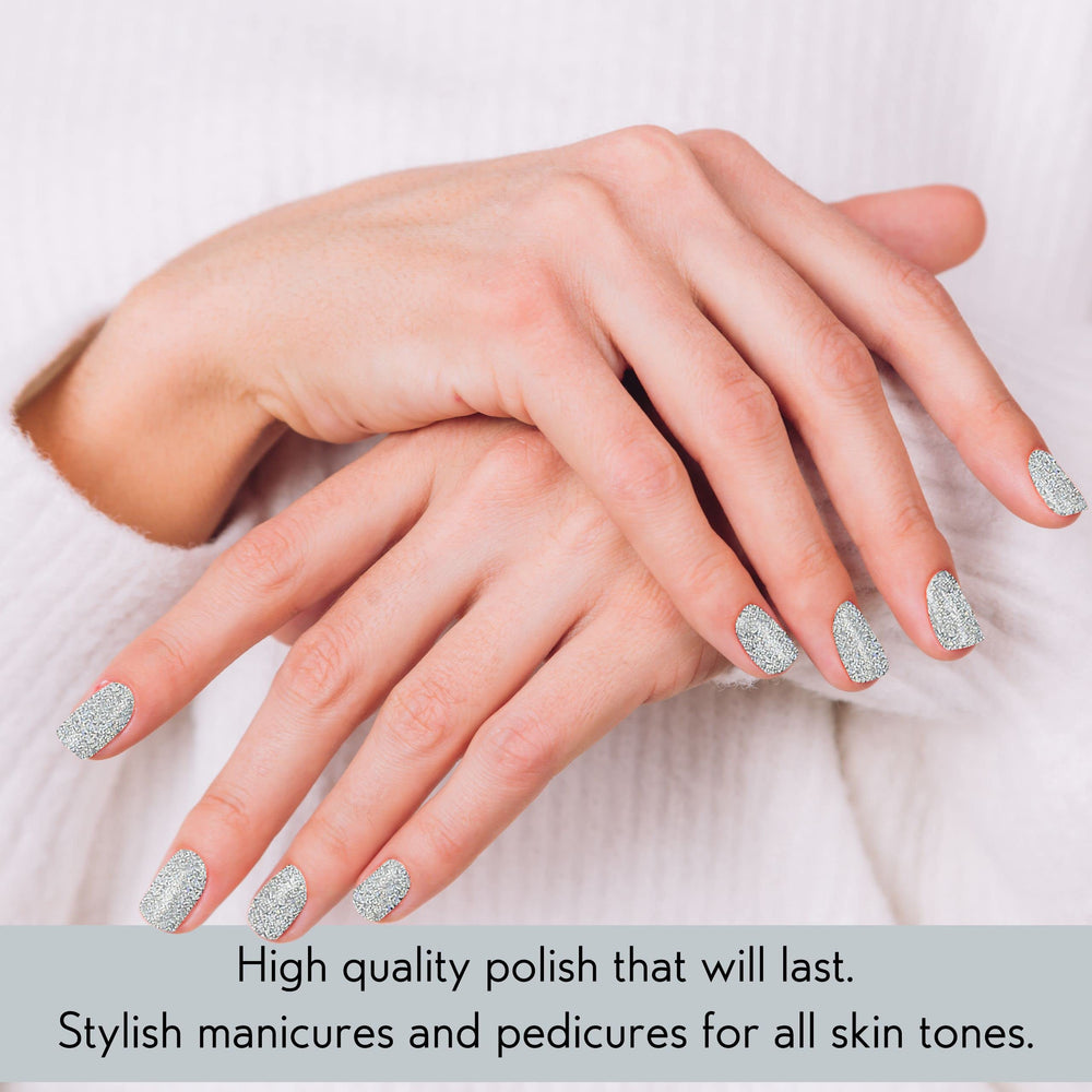 Color Club Fairytale Ending Nail Gel Silver and White Micro Glitter Color Polish.5 fl oz (15 mL)