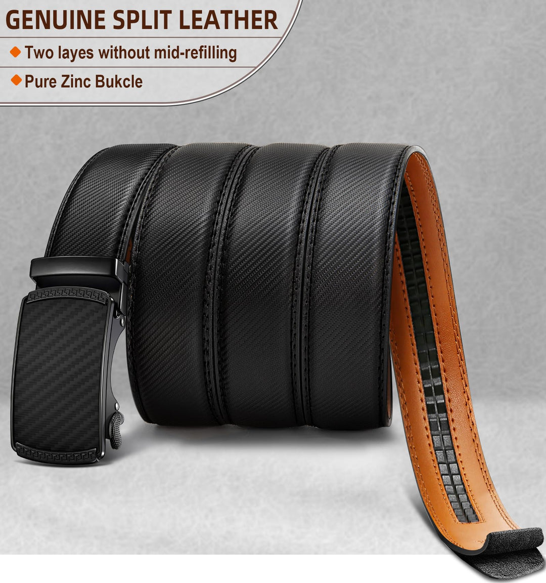 BULLIANT Men&#39;s Belt, Slide Ratchet Belt For Gif