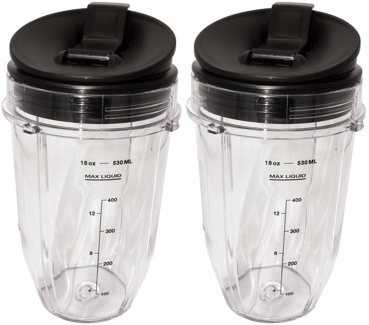 18 Ounce Small Cup Jar with Sip N Seal Lids - Replacement Cup Compatible with Nutri Ninja Auto-iQ 1000w Series and Duo Blenders - Premium Blender Cups Replacement (2 Pack)