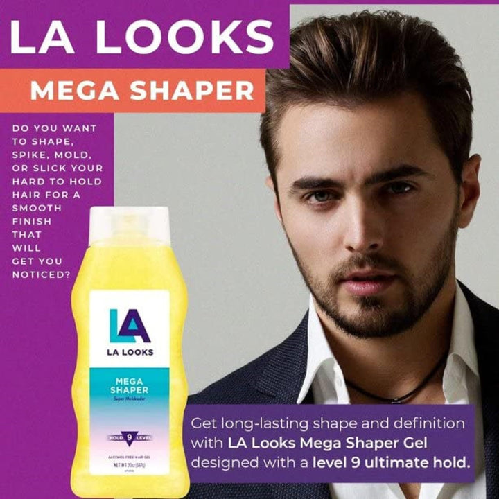 La Looks Gel #9 Mega Mega 20oz (Yellow) (3 Pack)