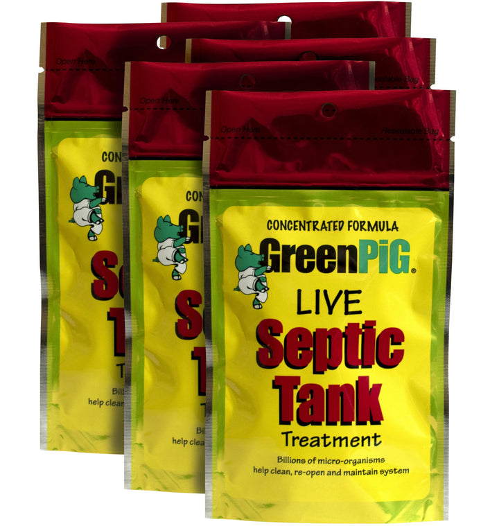 Green Pig 56 Live Septic Tank Treatment 5-Year Supply Ultimate Solution in Preventing Expensive Backups, Clogs, or Drain Field Failures with 20-Easy Drop-in and Flush Packets, Supply-20 Count
