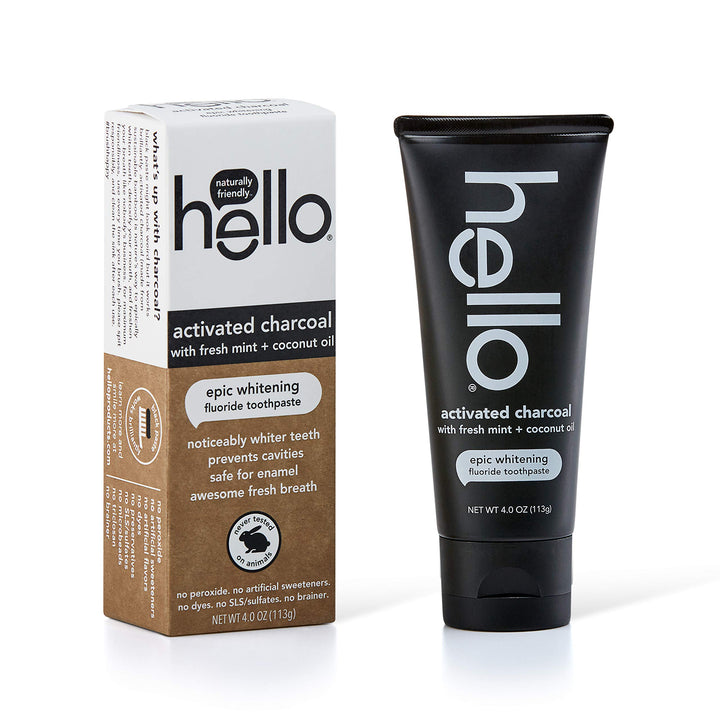 Hello Oral Care Activated Charcoal Fluoride Whitening T