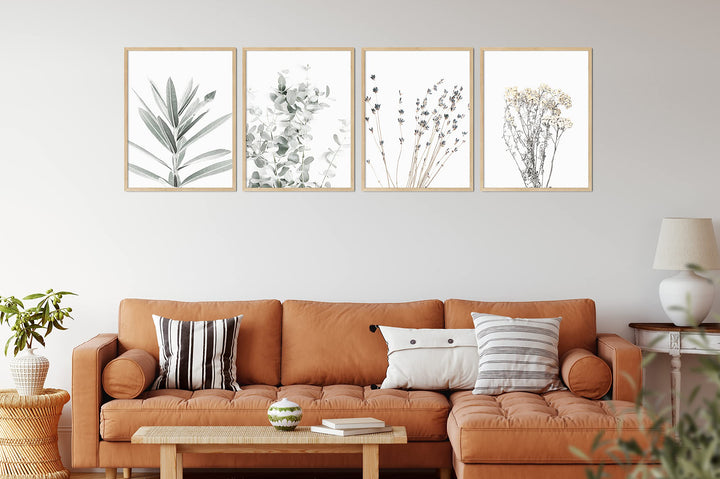 Botanical Plant Wall Art Prints- Sets Of 4 (8x10 &#39;&#39;) Unframed Wall Decor- Pictures Minimalist Wall Art Photo, Kitchen, Bedroom Wall Decor