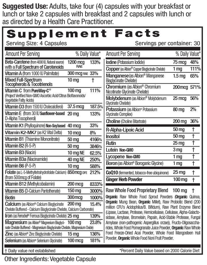 Prenatal Clinical Multi - Prenatal Multivitamin with Methylfolate, Albion Chelated Gentle Iron, Whole-Food Ingredients &amp; More - Soy &amp; Gluten-Free - 120 Vegetable Capsules (30-Day Supply)
