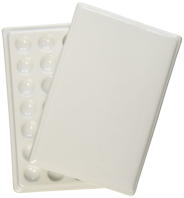 22 Well Porcelain Palette with Lid, Large