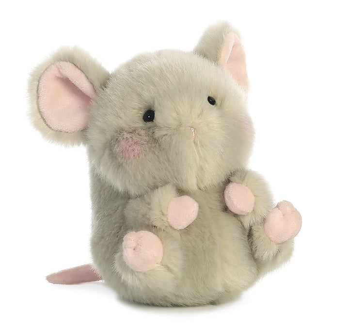 ® Round Rolly Pet™ Frisk Mouse™ Stuffed Animal - Adorable Companions - On-The-Go Fun - Gray 5 Inches