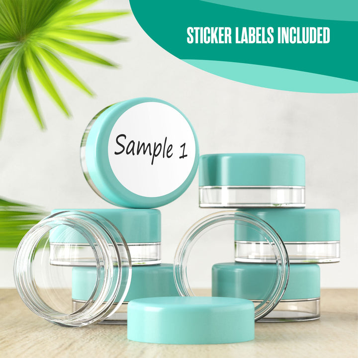 Houseables 3 Gram Jar, 3 ML, Blue, 50 Pk, BPA Free, Cos