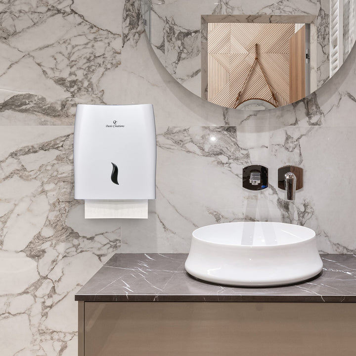 Touchless White Paper Towel Dispenser by Oasis Creation